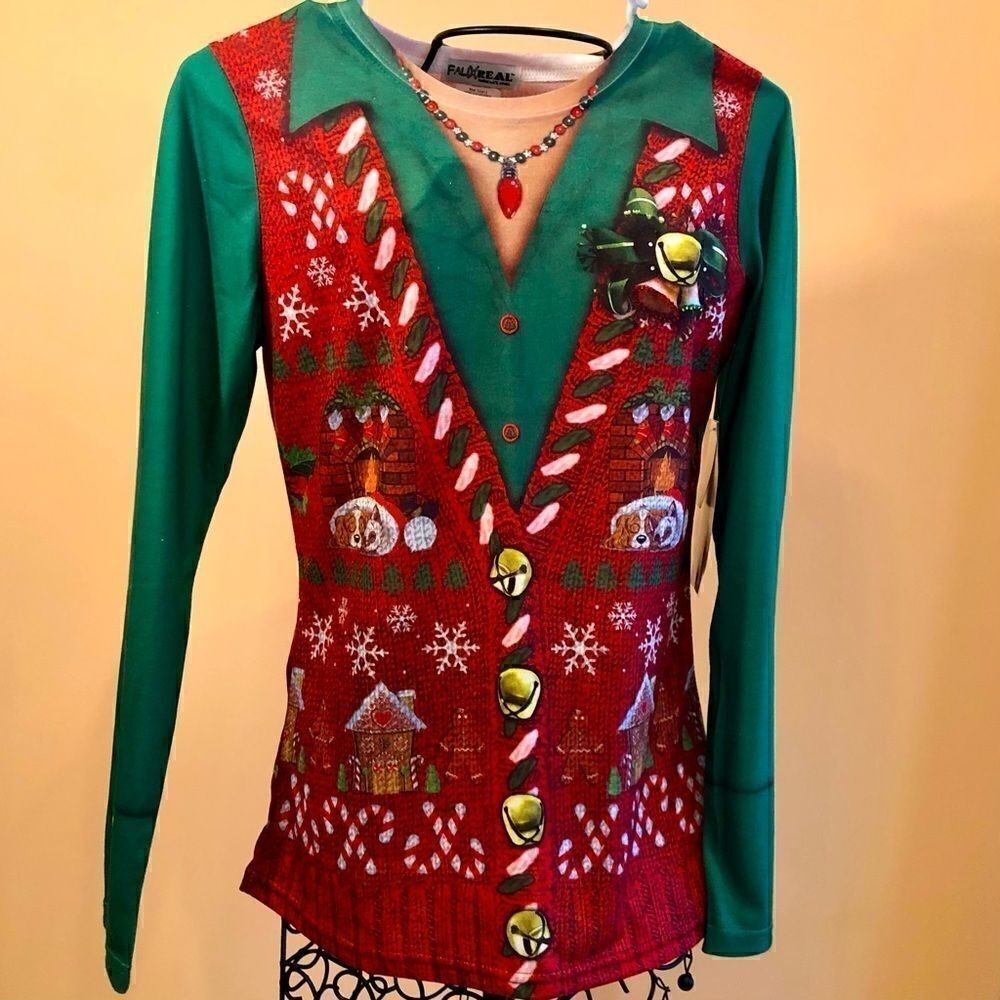FAUX REAL SHIRT CHRISTMAS T-SHIRT M NWT